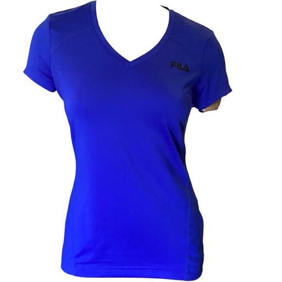 Bundle of 2 FILA Performance Sport Short Sleeve V-Neck Tops Womens Sz M  #82G - Picture 3 of 9
